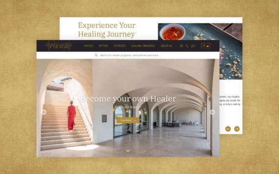 Grafik von Website Relaunch für Healing Hotels of the World
