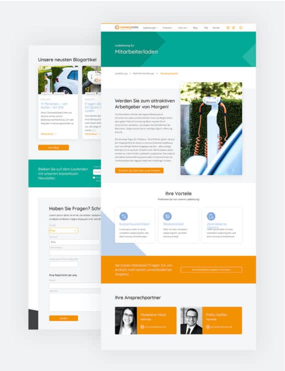 Grafik von Website Relaunch Chargehere