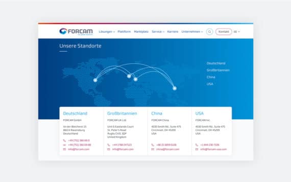 Grafik zum Website Relaunch von FORCAM