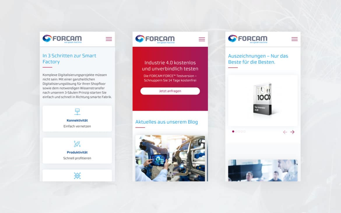 Grafik zum Website Relaunch von FORCAM