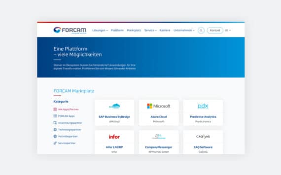 Grafik zum Website Relaunch von FORCAM