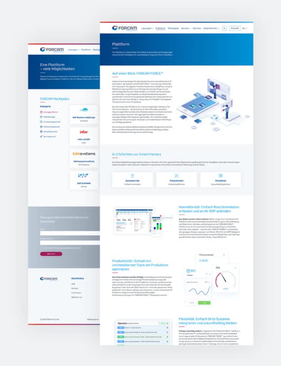 Grafik zum Website Relaunch von FORCAM