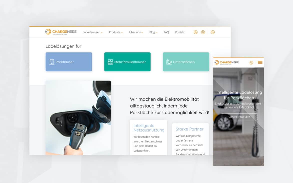 Grafik von Website Relaunch fuer ChargeHere