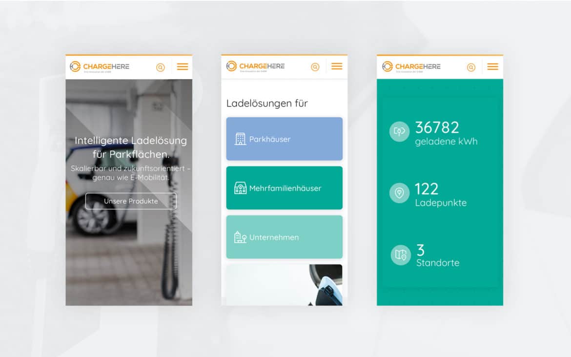 Grafik von Website Relaunch fuer ChargeHere