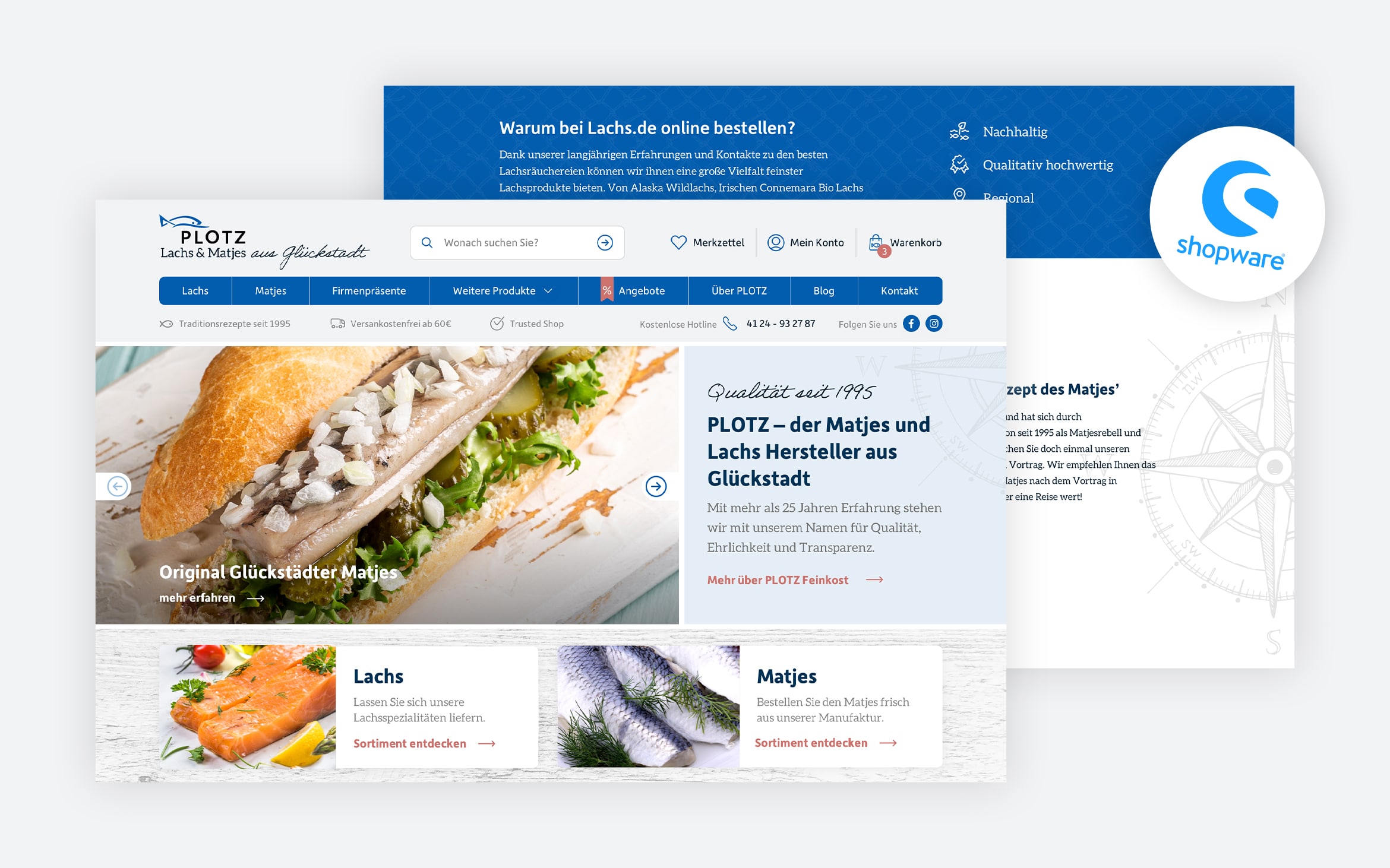 Grafik von Website Relaunch fuer Lachs.de