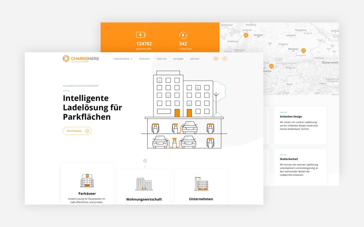 Grafik von ChargeHere 2.0 Website Relaunch