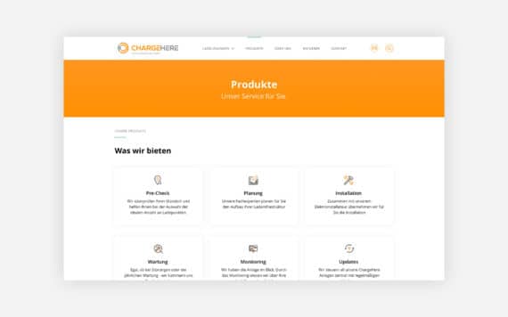 Grafik von ChargeHere 2.0 Website Relaunch