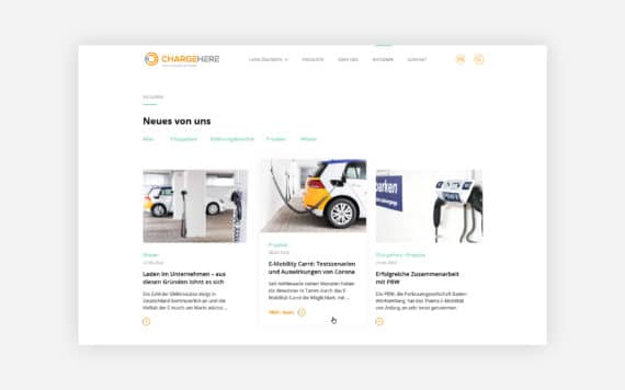 Grafik von ChargeHere Website Relaunch